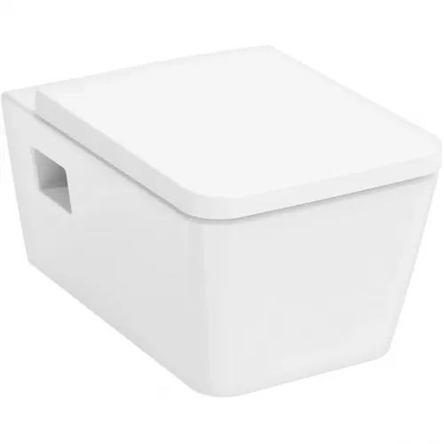 Унитаз подвесной Hansgrohe EluPura Original Q HGSET003 безободковый, с сиденьем микролифт, белый глянец