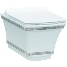 Унитаз подвесной Boheme Hermitage Chrome 951-CR безободковый, хром/белый