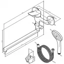 Смеситель для ванны Am.Pm X-Joy F85A90122 универсальный, с душевым гарнитуром, черный матовый