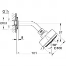 Верхний душ 100 мм Grohe New Tempesta Cosmopolitan 27869001