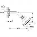 Верхний душ 100 мм Grohe New Tempesta 27870001