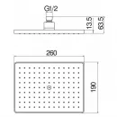 Верхний душ 260x190 мм Nobili AD139/132CR