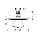 Верхний душ Hansgrohe Croma 160 с шарнирным соединением, ½’ 27450000