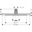 Верхний душ Hansgrohe Croma 280 1jet 26220000