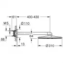 Верхний душ 310 мм Grohe Rainshower SmartActive 26475DC0