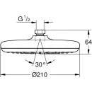 Верхний душ 210 мм Grohe Tempesta 26410000