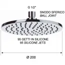 Верхний душ 200 мм Remer 359MM20X