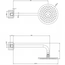 Верхний душ Gessi Emporio 47382#149 201,5 мм, с кронштейном, никель матовый
