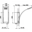 Верхний душ 360x135 мм Cisal Wave WA01319021