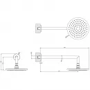 Верхний душ Gessi Emporio 47284#299 201,5 мм, с кронштейном, черный матовый