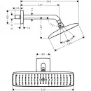 Верхний душ Hansgrohe Raindance E 360 AIR 1jet, держатель 223 мм, ½’ 27371000