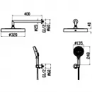 Душевой гарнитур Boheme Cell 427-GM 320 мм, графит матовый