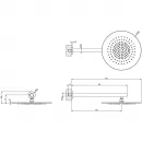 Верхний душ Gessi Gessi316 54148#299 355 мм, с кронштейном, черный матовый