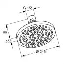 Верхний душ 245 мм Kludi A-QA Eco 6652105-00