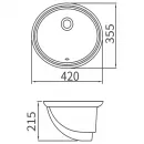 Раковина Arrow AP402E 42x35,5 см, встраиваемая снизу, белый