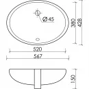 Раковина Ceramica Nova Element CN6076 56,7x42,8 см, встраиваемая снизу, белый