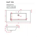 Раковина 106x51 см Artceram Gap GPL001 01 00 bi*1