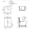 Раковина Kerasan Aquadom 029401*1 60x60 см, хозяйственная, белый