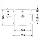 Раковина 61,5x49,5 см Duravit DuraStyle 0374620000